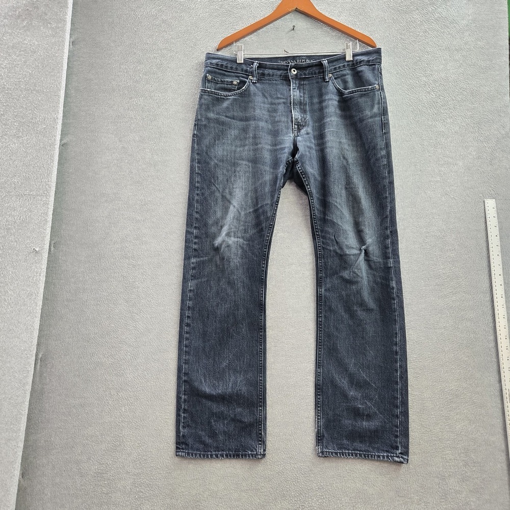 Banana Republic Men Jeans 35X32 Gray Denim Vintage Straight 31" Inseam READ
